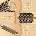 thumbnail image 2 of Boar Wet Bristle Round Hair Brush, Ceramic Ionic Salon Pro Comb Styling scalp Hairbrush Ideal for All Hair Types for Men and Women, 2 of 7