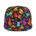 thumbnail image 2 of Haiem Colorful Cats Classic Snapback Cap Flat Bill Hat Baseball Cap Adjustable Size Cotton Dad Hat, 2 of 9
