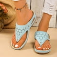 thumbnail image 2 of Sandal For Women Slip On Sandals Women Slip on Flat Sandals Ladies Soft Cushion Fashion Yoga Mat Slippers Light Blue 6, 2 of 4