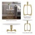 thumbnail image 6 of Modern End Table with Marble Top for Bedside or Living Room Decor - Sculptural Aluminum Base Side Table for Small Spaces - Decoarative Compact Accent Table for Home Display - 23", Gold & Metallic, 6 of 12