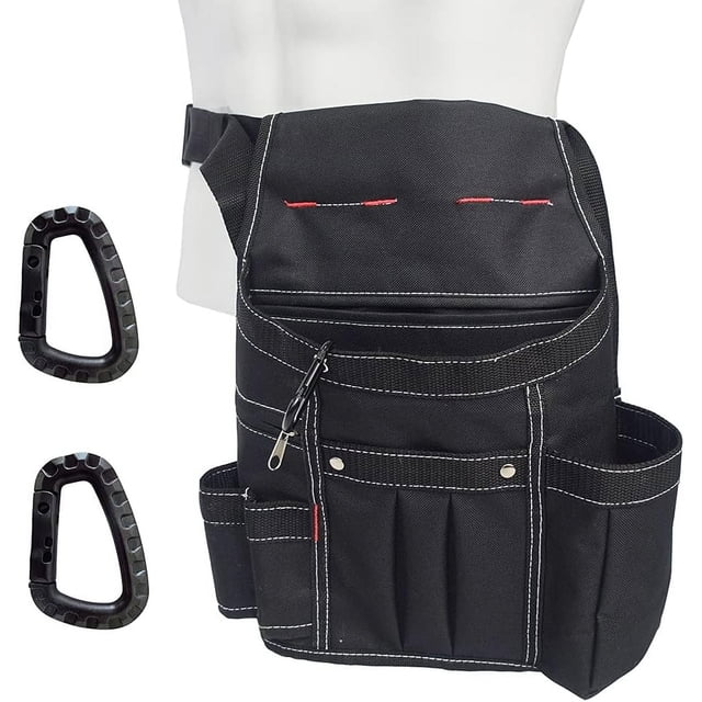Bolsa para herramientas Super Tray, bolsa portátil para cinturón de herramientas para mantenimiento del hogar y uso profesional, con tamaño ajustable, adecuada para electricistas, carpinteros,