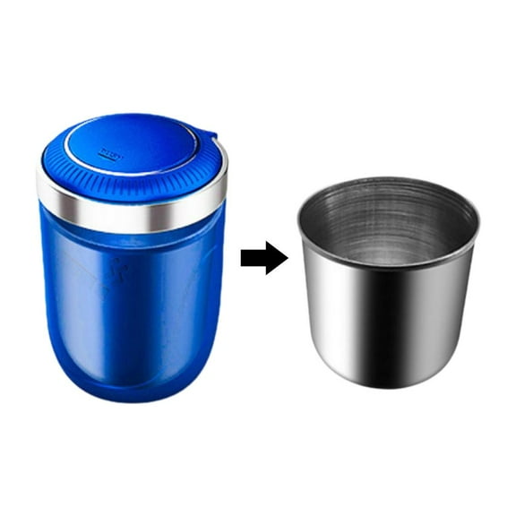 Portable LED Ashtray Cup,Car Cigarette Holder with Smoke Lid,Detachable Easy-Clean Interior Bin
