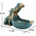 thumbnail image 6 of Hippo Statue,Large Hippopotamus Figurine Home Sculpture with Resin, Hippo Candy Jar, Candy Dish Bowl for Office Desk, Key Bowl for Entryway Table,Container Storage Art Decor Box(Dark Blue), 6 of 7