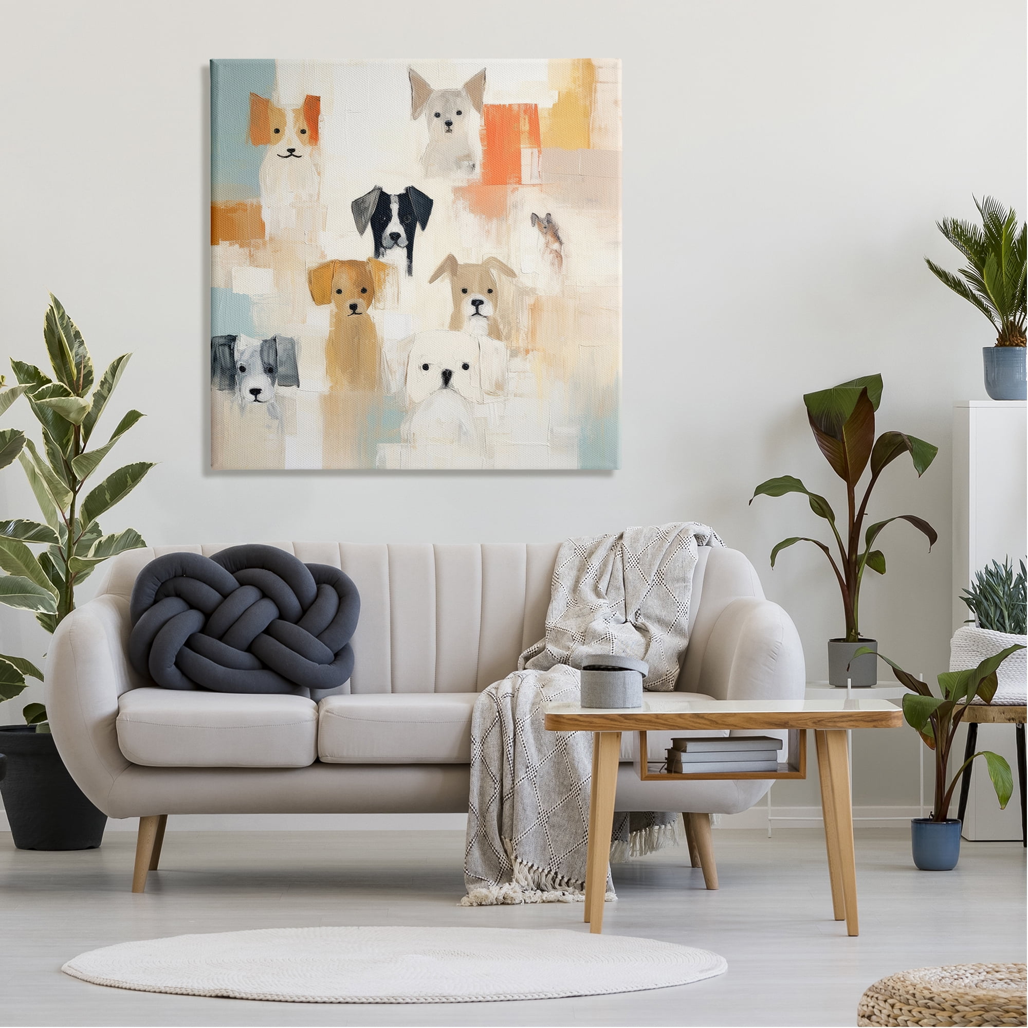 Stupell Industries Modern Dog Collage Animals & Insects Painting Gallery Wrapped Canvas Art Print Wall Art, 36 x 36