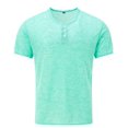 thumbnail image 3 of Idoravan Summer Tops for Men 2025 Solid Color T Shirts for Men Men's Short Sleeved Button Up T-shirt With A Comfortable Collar Sports And Casual Top Short Sleeved Round Neck Top/shirt, 3 of 3