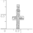 thumbnail image 3 of 14K White Gold D/C Cross Charm Made In United States k8499w, 3 of 5