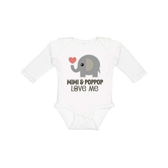 Inktastic Mimi and PopPop Love Me Baby Gift Boys or Girls Long Sleeve Baby Bodysuit