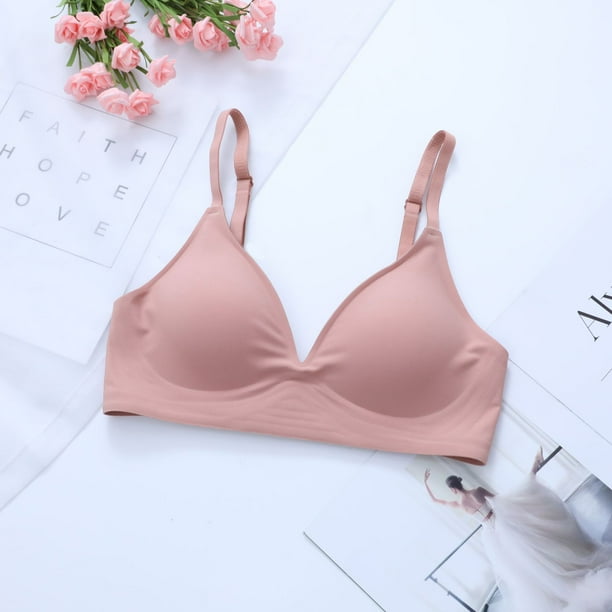 Sujetador push up sin costuras con tiras de gelatina para mujer, sujetador deportivo antiflacidez para dormir