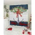 thumbnail image 2 of Christmas Shower Curtain Nautical Anchor Berry Shower Curtains for Bathroom Decor Wood Grain for Christmas Decoration Bath Curtains Sets with Hooks Waterproof 72" W x 72" L, 2 of 6
