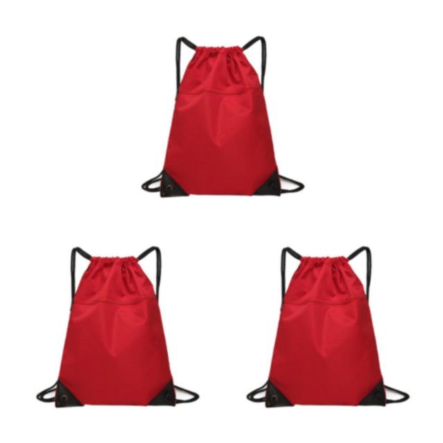 VONKY Portable Nylon Drawstring Bag Sack Beach Gym Backpack Shoes Bags Convenient and Versatile Red 3Set