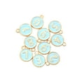 thumbnail image 2 of Set of 10 Round Numbers 0-9 Pendants DIY Craft Art Projects Size 0.6x0.5inch Blue, 2 of 8