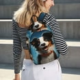 thumbnail image 6 of Honeii Playful Smile Cute Dog Print Canvas College Laptop Backpack, Durable Rucksack Travel Notebook Bag School Backpack Book Bag for Men Women-Medium, 6 of 7