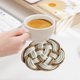 thumbnail image 1 of Heat Insulating Placemat | Scandinavian Style Cotton Linen Trivet | Beige Rope Woven Coaster | Table Protector | 1 Pack | 23x13cm | Durable Washable Mat | Hot Plate Pad, 1 of 6