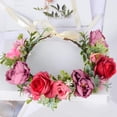 thumbnail image 3 of Diadema de flores rosa Zulema corona de flores, 3 of 8