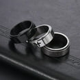 thumbnail image 2 of Spinner Cross Ring, 8mm Width, Titanium Stainless Steel, Unisex, Silver & Black, Size 6-13, 2 of 6