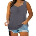 thumbnail image 3 of Fartey Plus Size Tank Tops for Women Soft Comfy Sleeveless Shirts Dressy Casual Summer V Neck Undershirts Loose Fit Beach Vacation Camis Top Gray XXL, 3 of 9