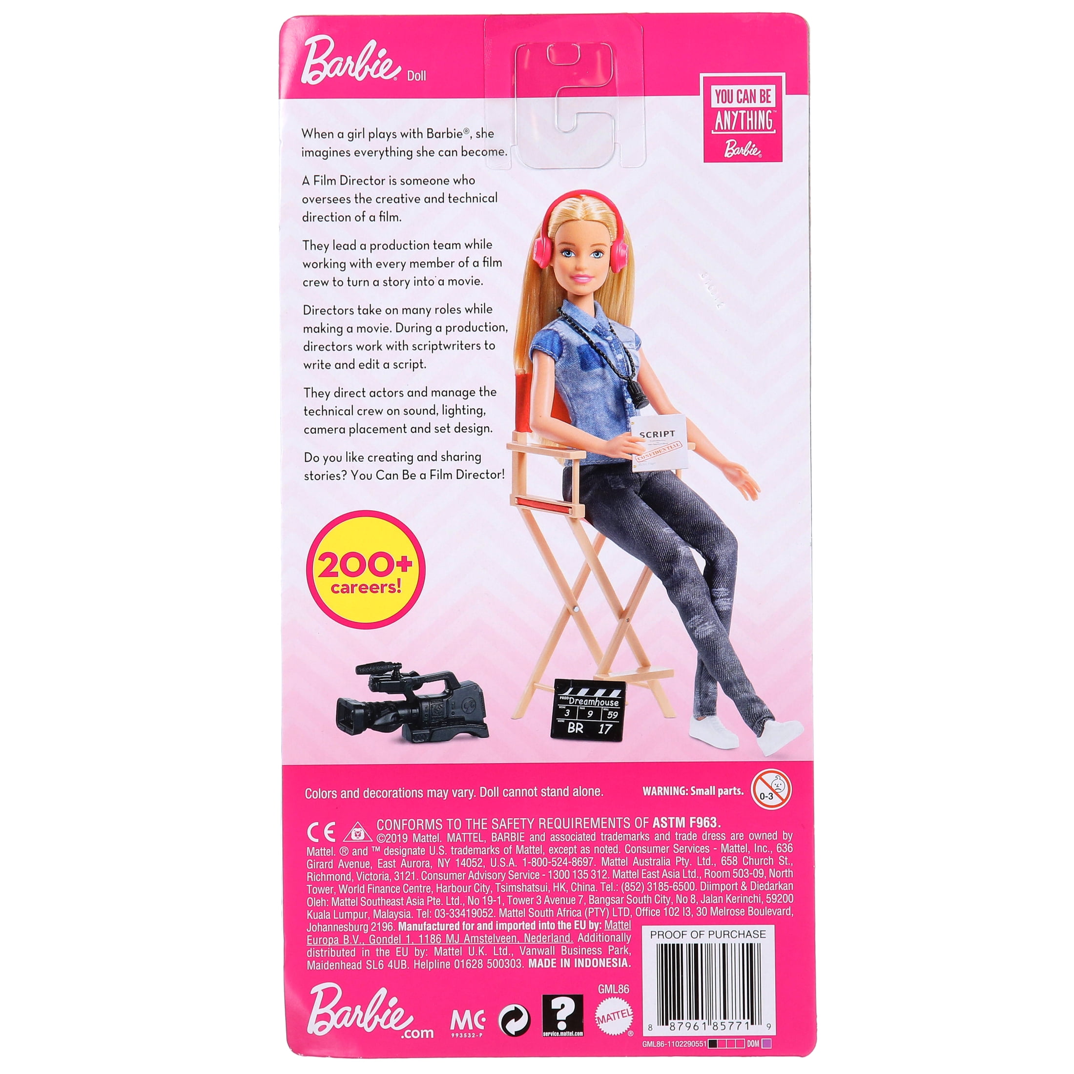 Barbie Film Director Playset with Doll, Chair, Camera and Accessories