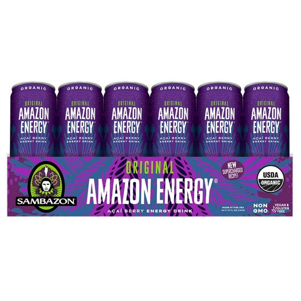 Sambazon Amazon Energy Drink, Original Acai Berry, 12 Ounce (Pack of 24