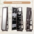 thumbnail image 4 of Giantex 360° Rotating Jewelry Armoire w/Higher Full Length Mirror, Standing Lockable Cabinet Organizer w/ Large Storage Capacity, Inside Makeup Mirror(Dark Brown), 4 of 8
