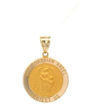 Brilliance Fine Jewelry 14 KT Yellow Gold Guardian Angel Medal