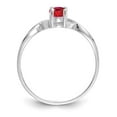 thumbnail image 2 of 14K White Gold Ring Band Birthstone (07) July Ruby Oval Red, Size 9, 2 of 5