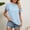 Blue, variant on Women's Casual Swiss Dot Ruffle Short Sleeve Chiffon Blouse Flowy Crew Neck Pom Shirts