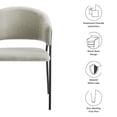 thumbnail image 4 of Side Dining Chair, Set of 2, Black, Fabric, Bar Pub Cafe Bistro Dining Kitchen Hospitality Restaurant, Modern Contemporary, HB37471, 4 of 10
