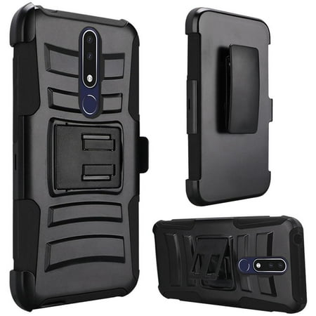 Hybrid Armor Case Cover Stand TPU Holster for Nokia 3.1 Plus 2019 6