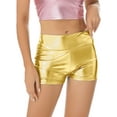 thumbnail image 2 of Kaerm Womens Shiny Rave Dance Booty Shorts High Waist Metallic Mini Hot Pants Yoga Dance Bottoms Gold L, 2 of 7