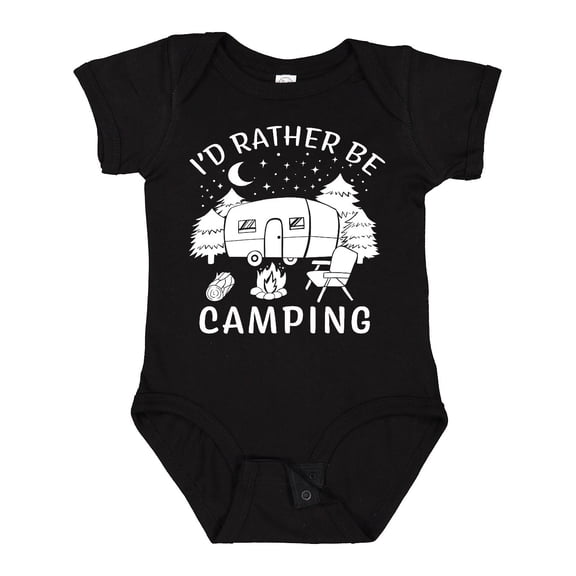 Inktastic I'd Rather Be Camping Boys or Girls Baby Bodysuit