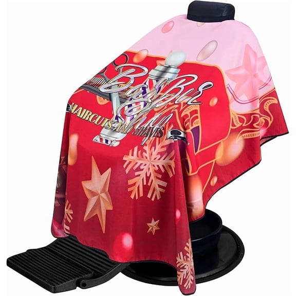 Regale Barber Supply Festive Holiday Barber Shop Cape - Professional Hair Styling Capes, Haircuts and Shaves Cape