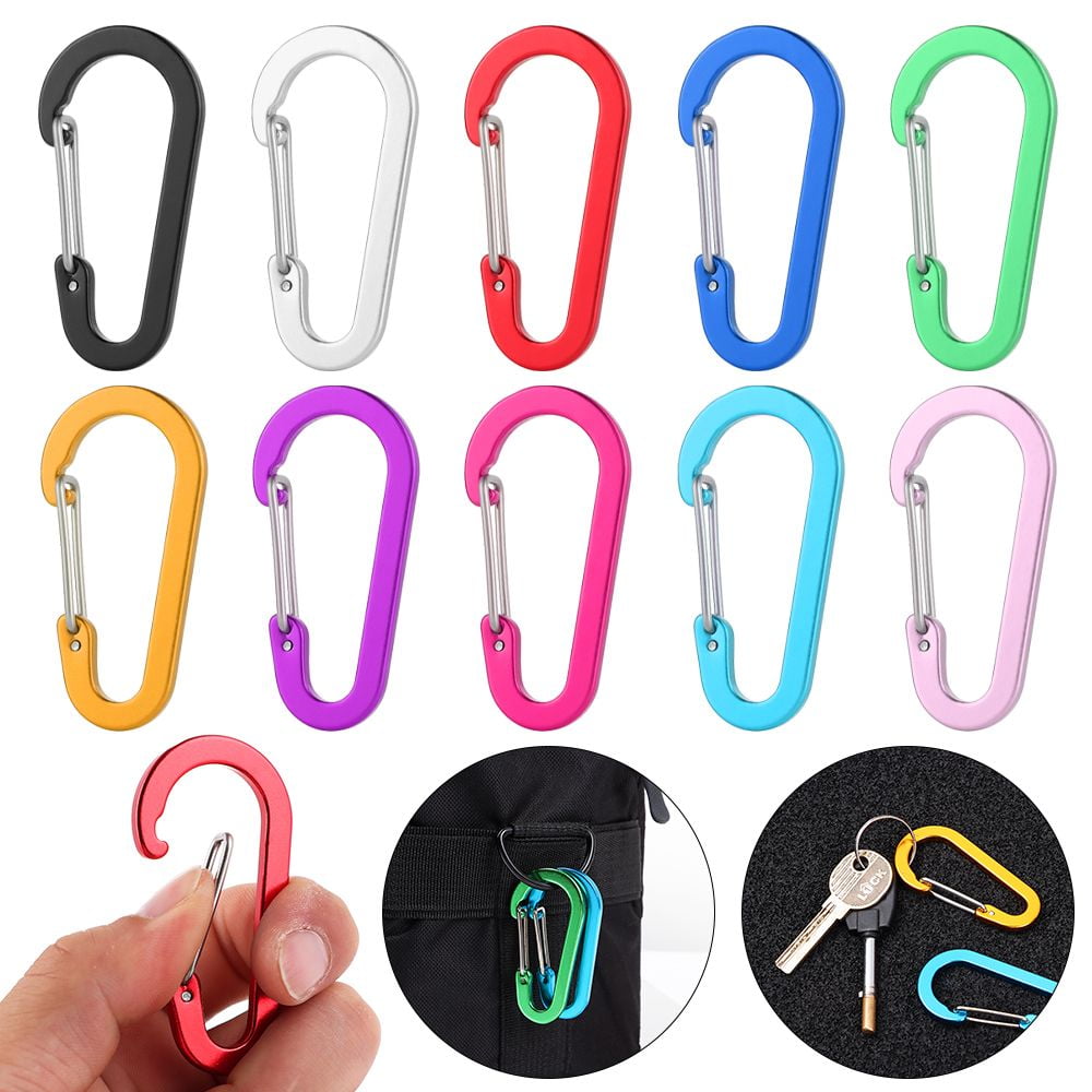  ABCOOL 7PCS Keychain Keyring Clips Mini Carabiner - 1 inch  Micro Tiny Small Fixed Eye Hole Paracord Aluminum Hooks for Home Rv Camping  Fishing Hiking Traveling and Sports Outdoors : Sports