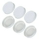 thumbnail image 1 of 6 Pcs Tapas de Frascos Mason, Tapas de Lata de Colores con Etiqueta para Frascos Mason de Boca Regular para Fermentación, Encurtido, Preparación de Comidas, Congelación, Conservación, Blanco (70mm), 1 of 7