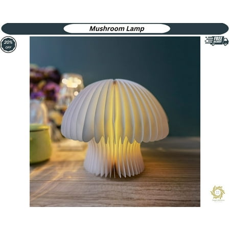 

Mushroom Lamp Glass Bedside Lamp Art Deco Lamp Modern Lamp Cool Lamp 3 Colors Adjustable LED Small Nightlight for Bedroom Living Room
