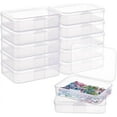 thumbnail image 2 of 8 Pack 6x3.5x0.8 Inch Rectangle Clear Plastic Storage Box with Double Hinged Lids, 2 of 9