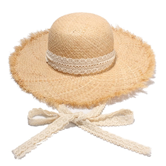 56-58 cm circunferencia del sombrero femenino verano anti-ultravioleta sombrero de paja de ala grande sombrero de playa sombrero de sol protector solar