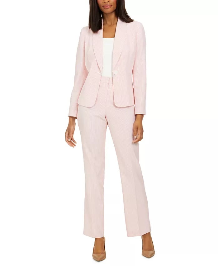 Le Suit Women's Petite Three-Button Pantsuit 