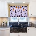 thumbnail image 5 of Yayeee Kitchen Curtains Tier Pair Light Filtering 27"x36" Rod Pocket Short Cafe Window Panel, Purple Halloween Pumpkin, 5 of 7
