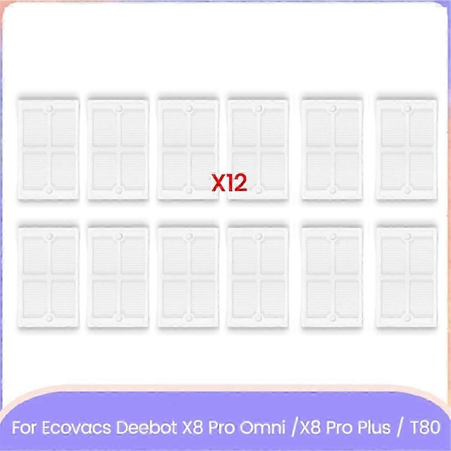 Sewage Box Filter for X8 Pro Omni /X8 / T80 Sweeper Sewage Tank Replacement Parts Filter 12PCS