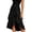 Black, variant on Women's Layered Ruffle Skirt Vintage Medieval High Low Hem Midi Skirt Ladies Fall Front Tie Wrap Flowy Skirt S-XXL