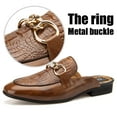 thumbnail image 2 of Men's Mules Slippers Slip-On Loafers Casual Half Loafers Shoes Backless Sandals, Brown/34, 13 US, 2 of 5