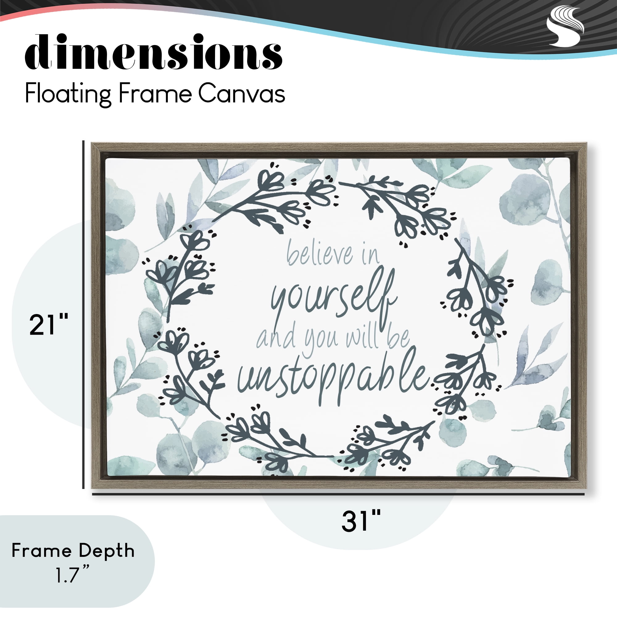 Stupell Industries You Will Be Unstoppable Brown Framed Floater Canvas Wall Art, design by Kim Allen