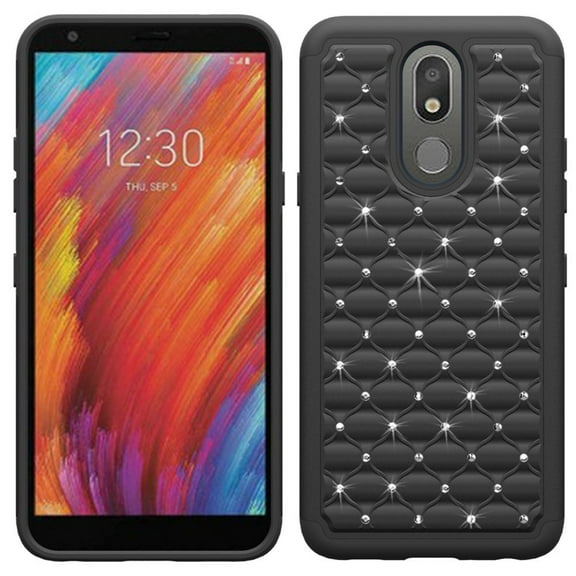 GSA Diamond Studded Hybrid Case for LG Aristo 4 Plus - Black