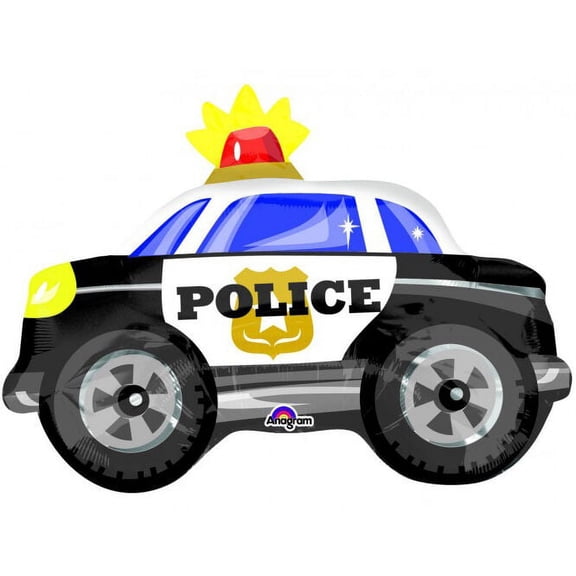 POLICE CAR Siren Graduation Academy Heroes Shaped Junior Foil Mylar Balloon