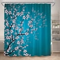 thumbnail image 7 of Japanese Style Shower Curtains Pink Cherry Blossom Floral Sea Waves Mount Fuji Scenery Modern Polyester Bathroom Curtain r, 7 of 7