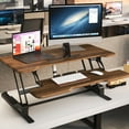 thumbnail image 4 of Mount-It! Electric Standing Desk Converter with 38" Desktop, Dark Walnut, 4 of 8