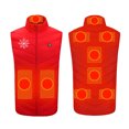 thumbnail image 5 of Bcresic Men's Lightweight Heated Vest with 3 Heating Levels, 9 Heating Zones, Women Fleece Jacket Stand Collar Waistcoat Zipper Waterproof Winter Warm Vests Coats Outerwear Saving,Red,Large, 5 of 5