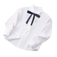 thumbnail image 4 of ZACPNCV Girls Long Sleeve School Shirts Blouse Tops Ruffle Princess Lace Collar Bowknot Button Down Uniform Dress Shirts Navy 13-14 Years, 4 of 5