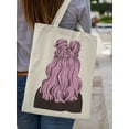 thumbnail image 2 of Smartprints Pastel Pink Hair Tote Bag - Image by Shutterstock, One Size Cotton Canvas Tote Bag, 2 of 4