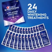 Crest 3DWhitestrips Anti-Aging Whitener At-Home Teeth Whitening Kit, 24 Treatments, 18 Levels Whiter